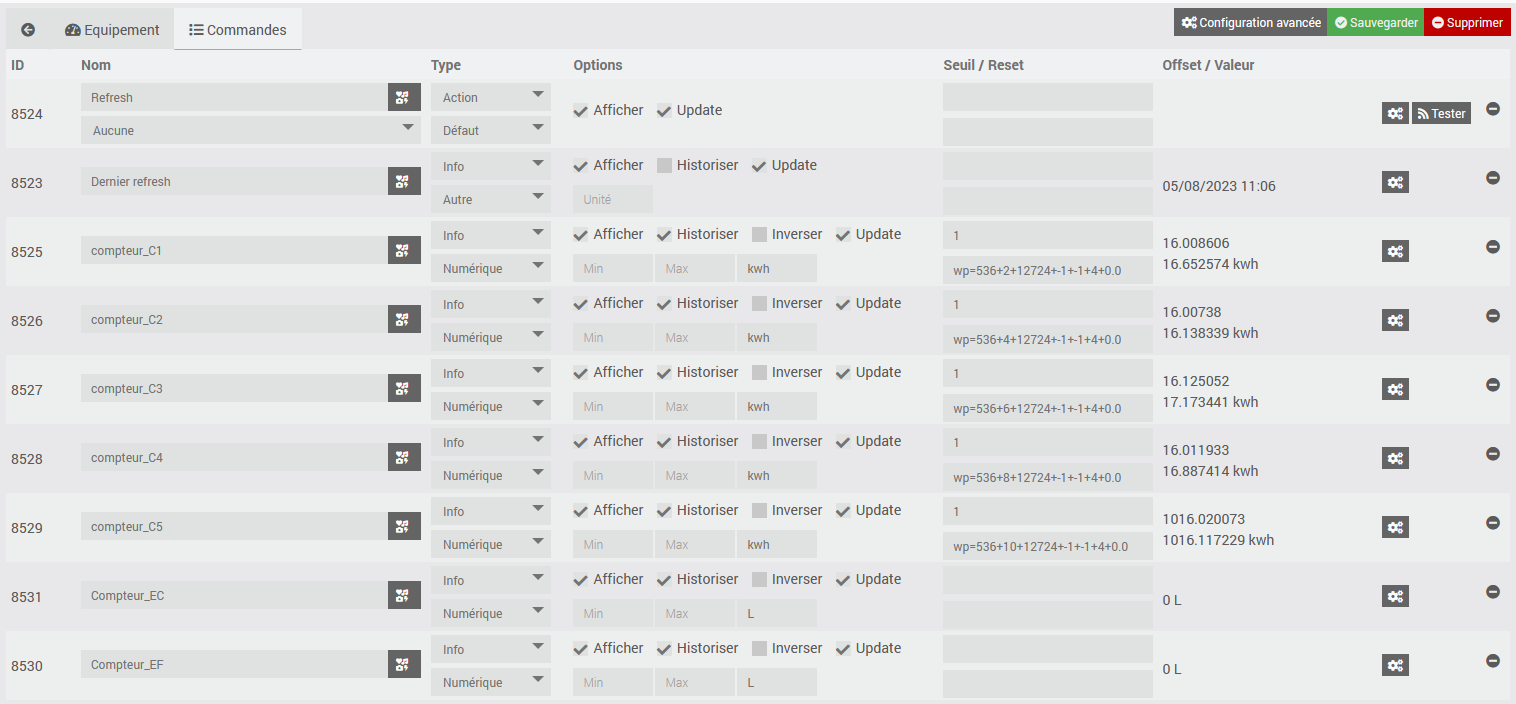 Commandes